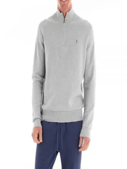 Pony Half Zip Cotton Sweatshirt Grey - POLO RALPH LAUREN - BALAAN 2