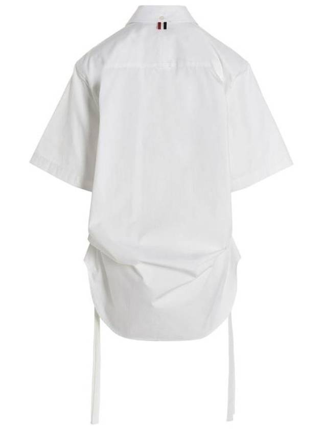 Heavy Poplin Super Size Mini Shirt Short Dress White - THOM BROWNE - BALAAN 3