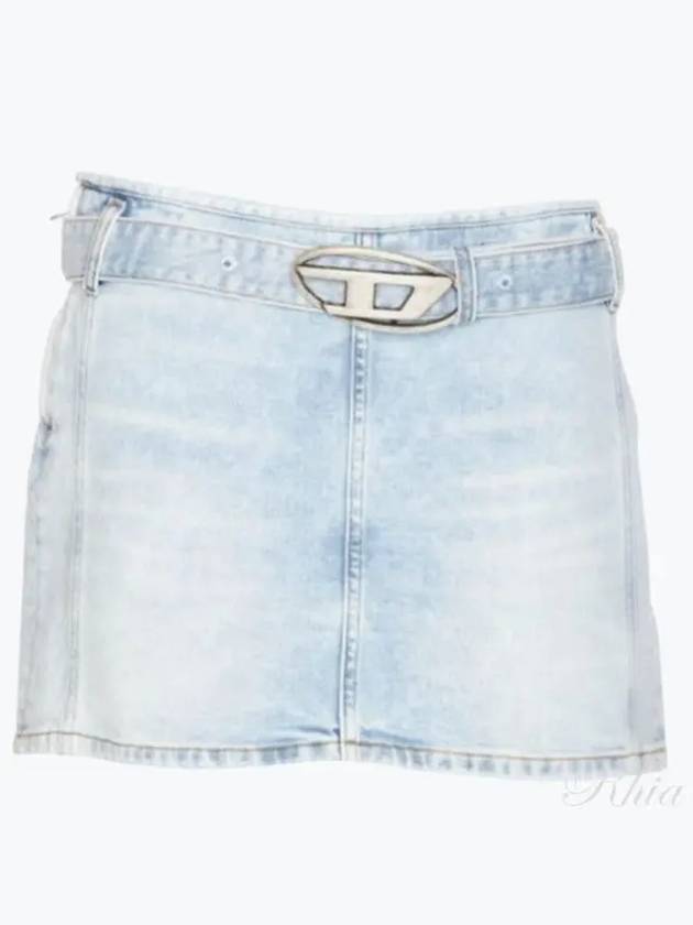 Denim Short H Line Skirt Blue - DIESEL - BALAAN 2