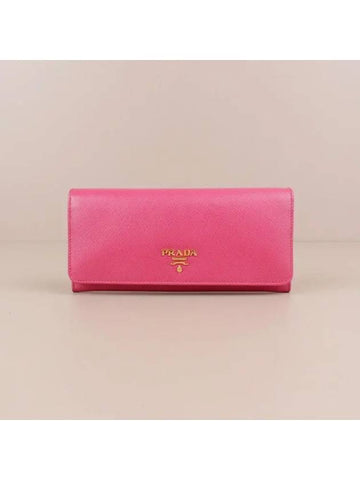 Unused display item Prada Saffiano Phoenix flap long wallet pink gold plated 1M1132 - LOUIS VUITTON - BALAAN 1