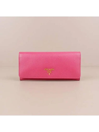 Unused display item Prada Saffiano Phoenix flap long wallet pink gold plated 1M1132 - LOUIS VUITTON - BALAAN 1