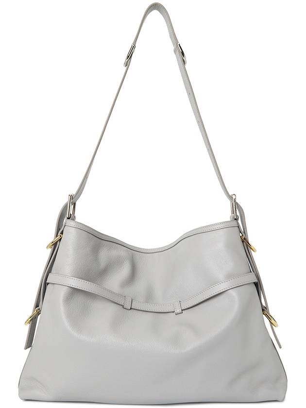 Voyou Medium Leather Shoulder Bag Grey - GIVENCHY - BALAAN 5