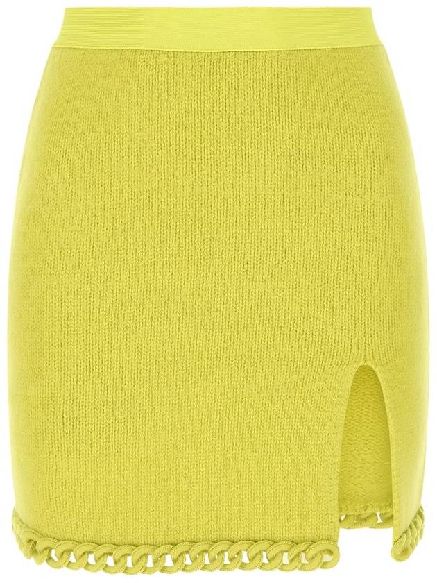 Women's Front Slit Wool Knit Scud Yellow - BOTTEGA VENETA - BALAAN 2