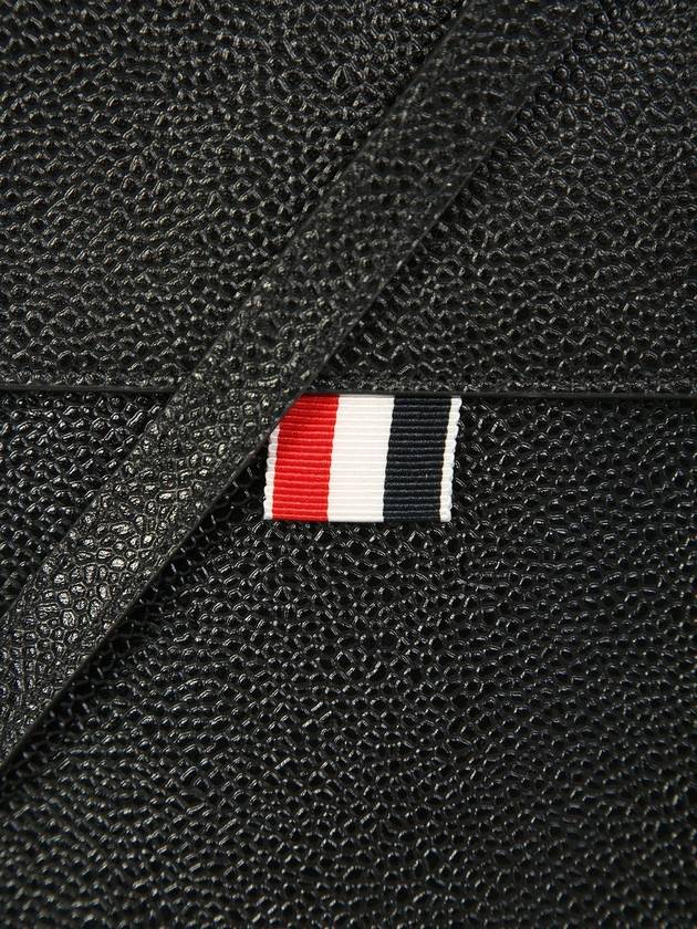 Three Stripes Strap Leather Phone Case Black - THOM BROWNE - BALAAN 5