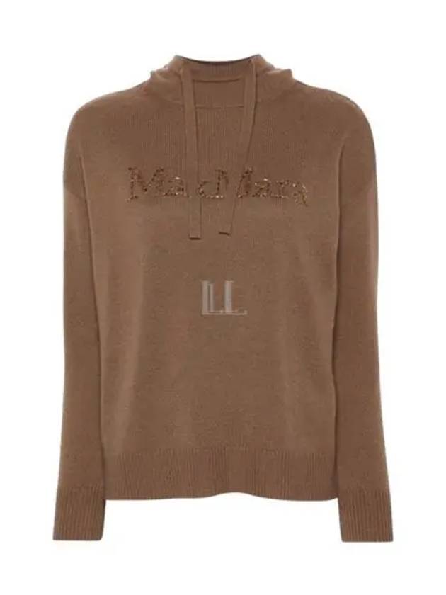 Logo Hooded Wool Knit Top Brown - S MAX MARA - BALAAN 2