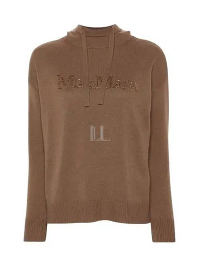 Logo Hooded Wool Knit Top Brown - S MAX MARA - BALAAN 2