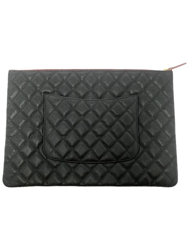 Classic Gold Hardware Caviar Large Calfskin Clutch Bag Black - CHANEL - BALAAN 3