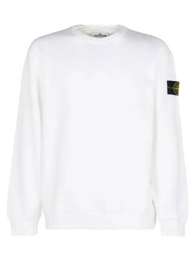 Wappen Patch Crew Neck Cotton Sweatshirt White - STONE ISLAND - BALAAN 3