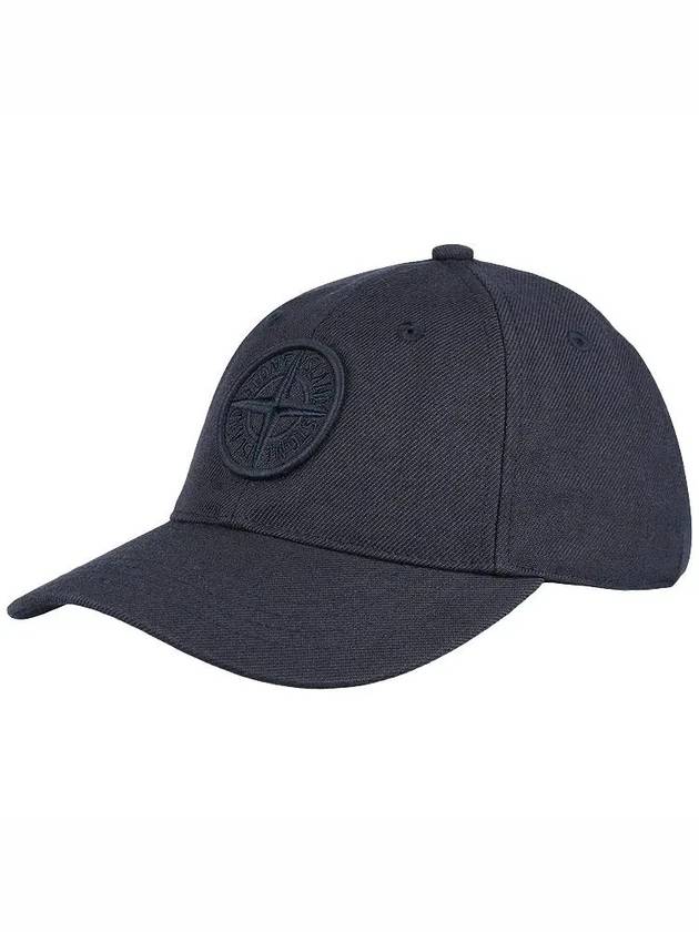 Logo Wool Ball Cap Hat Navy - STONE ISLAND - BALAAN.