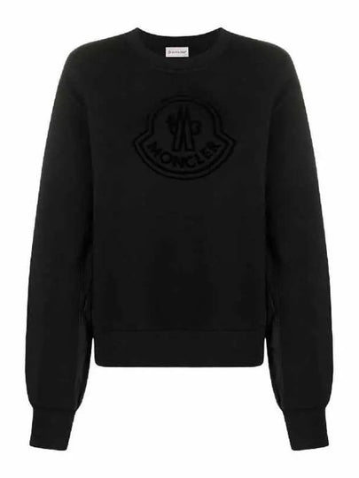 Women's Logo Sweatshirt Black - MONCLER - BALAAN 2