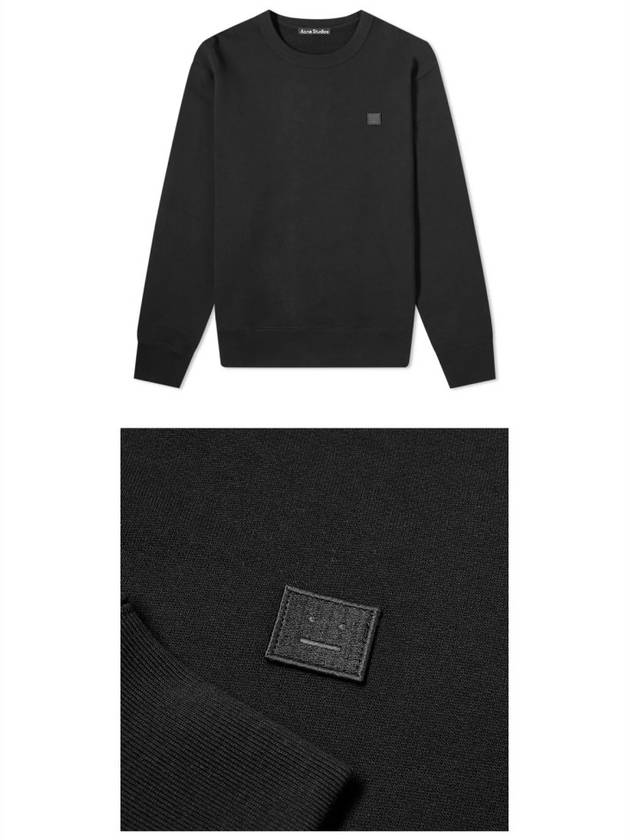 Men's Face Patch Sweatshirt Black - ACNE STUDIOS - BALAAN 5