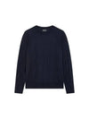 Logo Oversized Fit Pure Virgin Wool Knit Top Navy - EMPORIO ARMANI - BALAAN 2