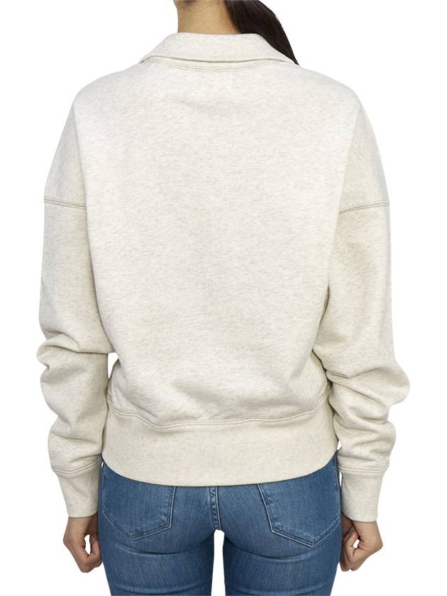 Ross Stand-Up Collar Short Cotton Sweatshirt Ecru - ISABEL MARANT - BALAAN 4