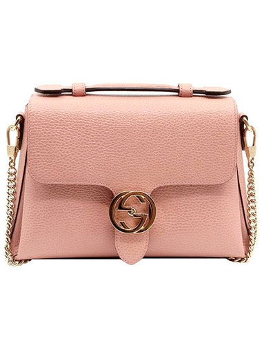 Pink Leather Interlocking Top Handle Small Chain 2WAY 510302 - GUCCI - BALAAN 1