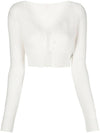 Le Alzou Cropped Cardigan White - JACQUEMUS - BALAAN 2