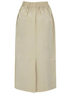 Crinkle banding A line skirt beige - CALLAITE - BALAAN 9