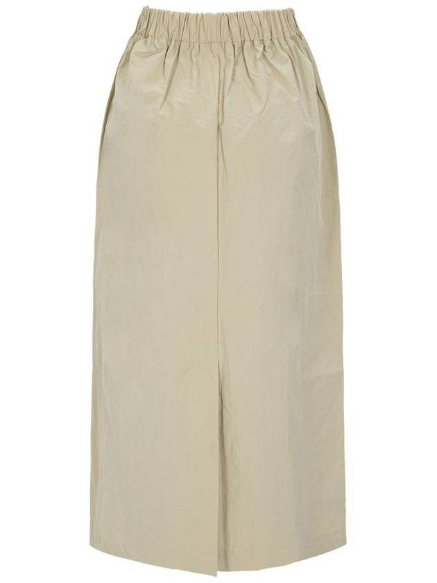 Crinkle banding A line skirt beige - CALLAITE - BALAAN 9