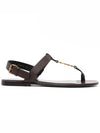 Men's Cassandra Strap Leather Sandals Brown - SAINT LAURENT - BALAAN 2