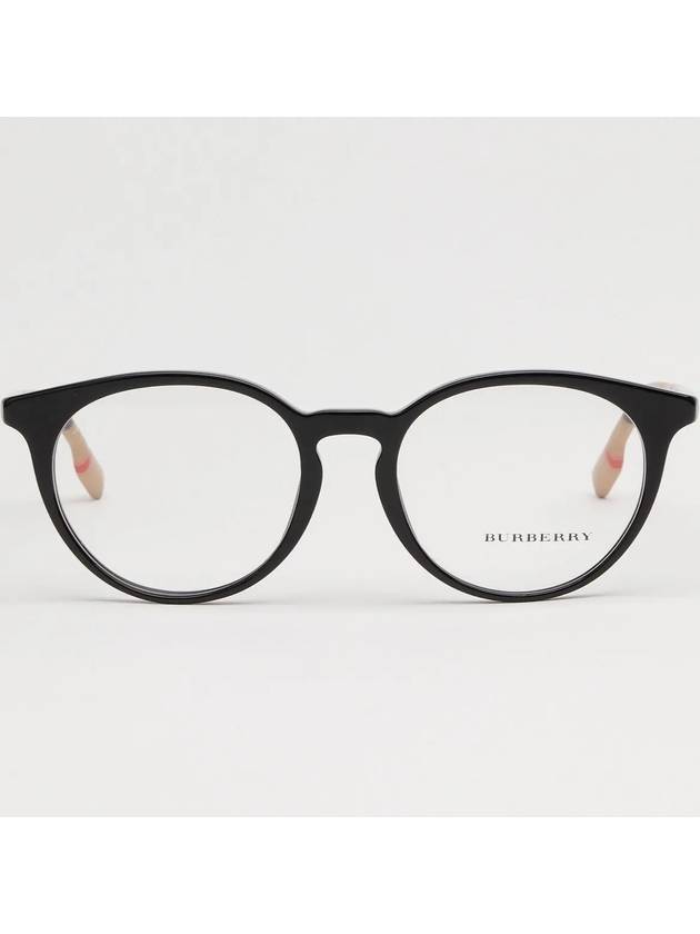 Vintage Check Round Horn-Rim Eyeglasses Black - BURBERRY - BALAAN 4