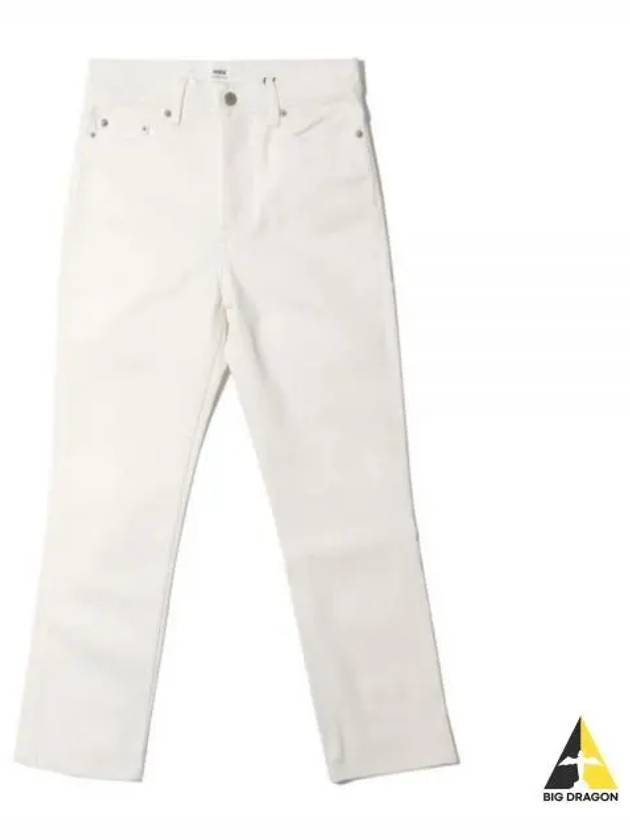 Women's Denim High Waist Cropped Jeans White - AMI - BALAAN 2