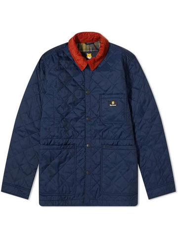 Kenning Quilting  Logo Patch Jacket Navy - BARBOUR - BALAAN 1