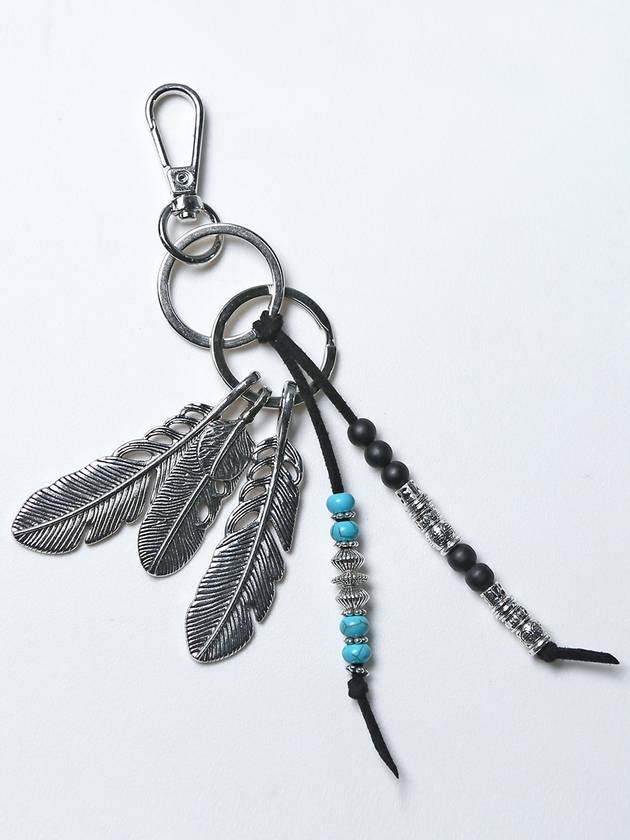 Navajo Feather Beads Keyring Black - KND - BALAAN 8