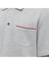 RWB Pocket Interlock Cotton Short Sleeve Polo Shirt Grey - THOM BROWNE - BALAAN 4