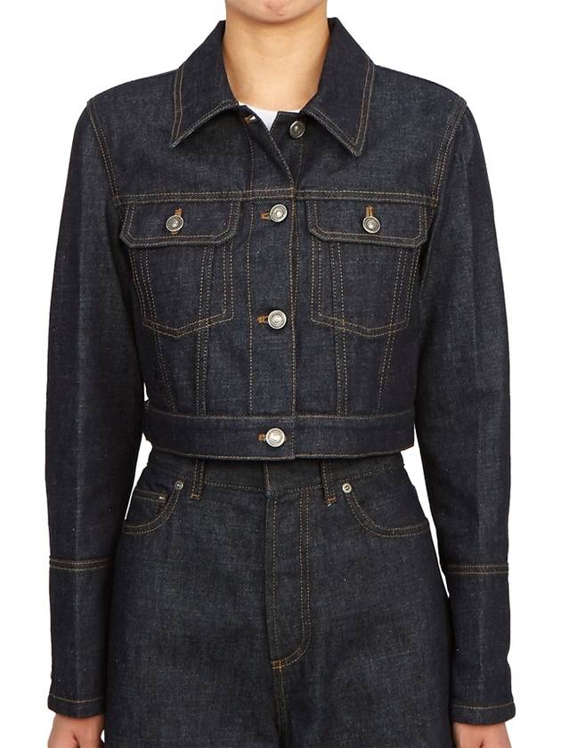 Women's Cropped Denim Jacket Navy - DIOR - BALAAN 3