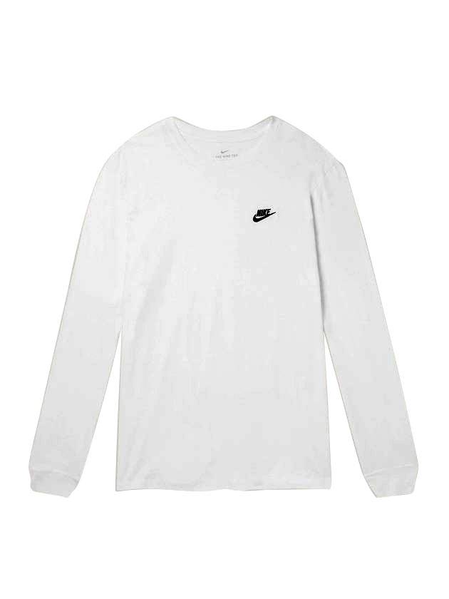 Men's NSW Club Long Sleeve T-Shirt White - NIKE - BALAAN 1