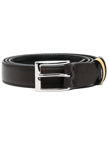 Grain Texture Leather Belt KFMC00N1100Q79 - HOGAN - BALAAN 1