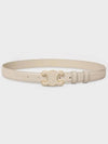 Medium Cuir Triomphe Belt Taurillon Leather Light Stone - CELINE - BALAAN 2