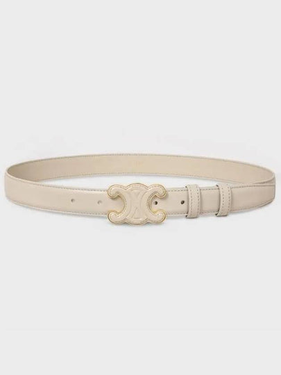 Medium Cuir Triomphe Taullon Leather Belt Light Stone - CELINE - BALAAN 2