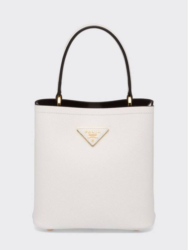 Panier Saffiano Leather Small Tote Bag White - PRADA - BALAAN 2