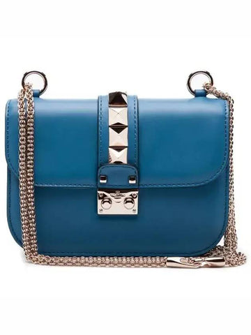 Rockstud Crossbody Bag SmallJW2B0312VIT D51 Blue - VALENTINO - BALAAN 1