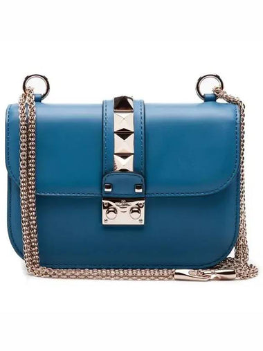 Rockstud Crossbody Bag SmallJW2B0312VIT D51 Blue - VALENTINO - BALAAN 1