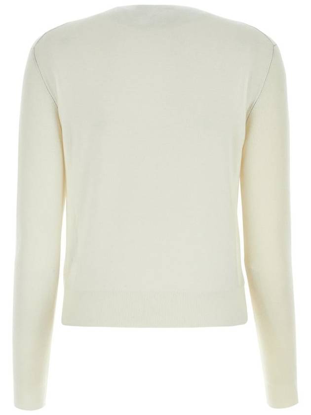 Logo Cashmere Blend Knit Top White - FENDI - BALAAN 3