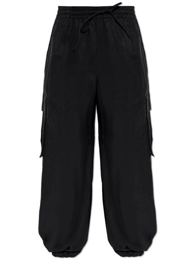 Washed Twill Cargo Track Pants Black - Y-3 - BALAAN 1