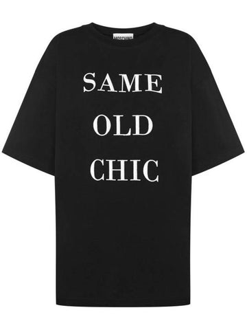 Sam Old Chic Short Sleeve T Shirt Black - MOSCHINO - BALAAN 1