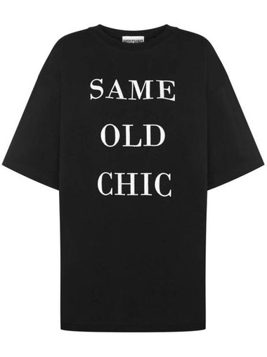 Sam Old Chic Short Sleeve T Shirt Black - MOSCHINO - BALAAN 1