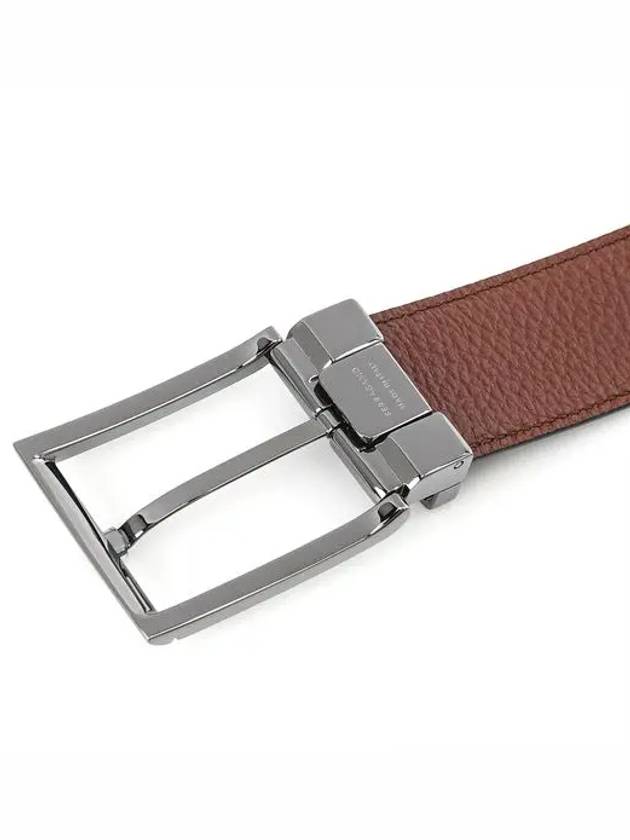 Square Reversible Leather Belt Black - SALVATORE FERRAGAMO - BALAAN 6