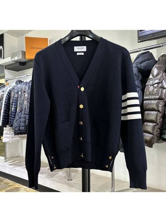 Milano Stitch 4 Bar Cardigan Navy - THOM BROWNE - BALAAN 3