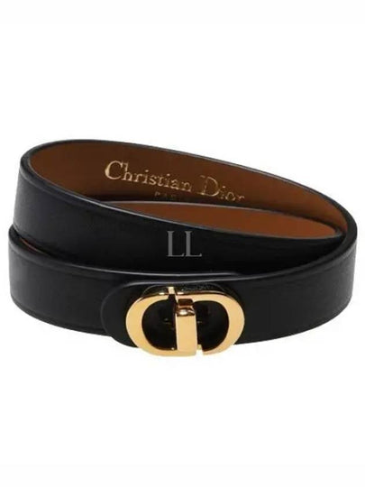 30 Montaigne Leather Bracelet Black - DIOR - BALAAN 2