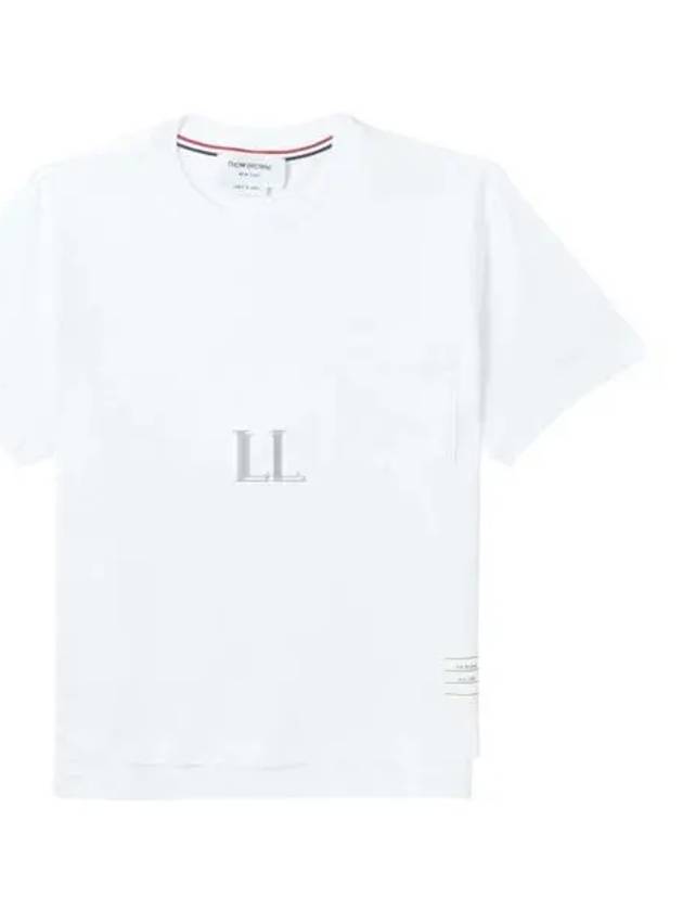 Midweight Jersey Boxy Pocket Short Sleeve T-Shirt White - THOM BROWNE - BALAAN 2