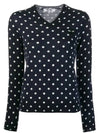 Polka Dot Print Knit Top Navy - COMME DES GARCONS PLAY - BALAAN.