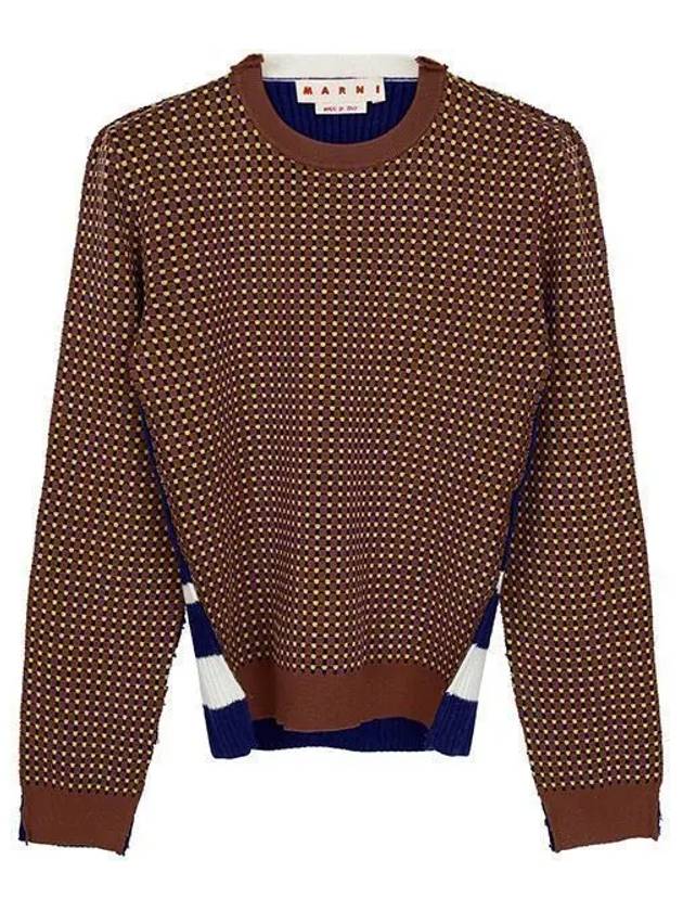 Iconic Half & Half Knit Top Brown - MARNI - BALAAN 2