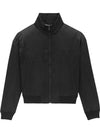 Satin Teddy Zip-Up Jacket Black - SAINT LAURENT - BALAAN 2