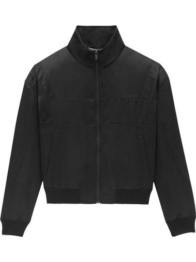 Satin Teddy Zip-Up Jacket Black - SAINT LAURENT - BALAAN 2