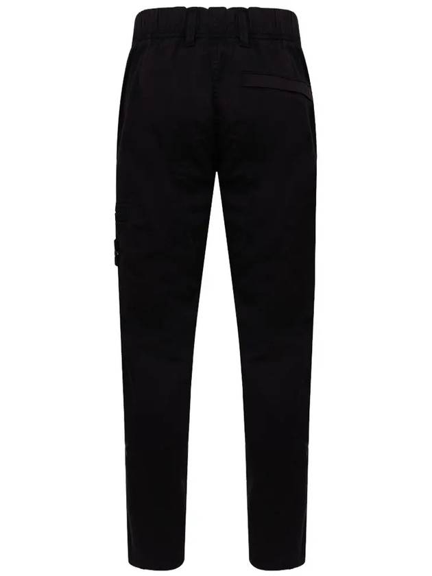 Cotton Canvas Straight Pants Black - STONE ISLAND - BALAAN 3