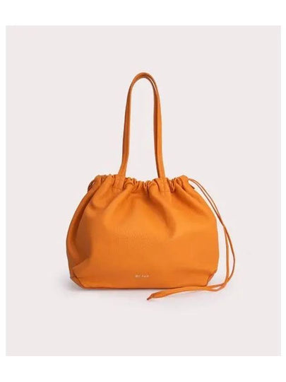 Oslo Flat Grain Leather Bucket Bag Orange - BY FAR - BALAAN 2