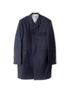 Super 120S Twill Classic Chesterfield Single Coat Navy - THOM BROWNE - BALAAN 1